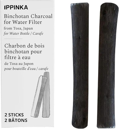 Portable Binchotan Charcoal from TOSA, Japan - Water Purifying Sticks for Great-Tasting Water, 2 Sticks - Each Stick Filters a Personal-Sized Water Bottle