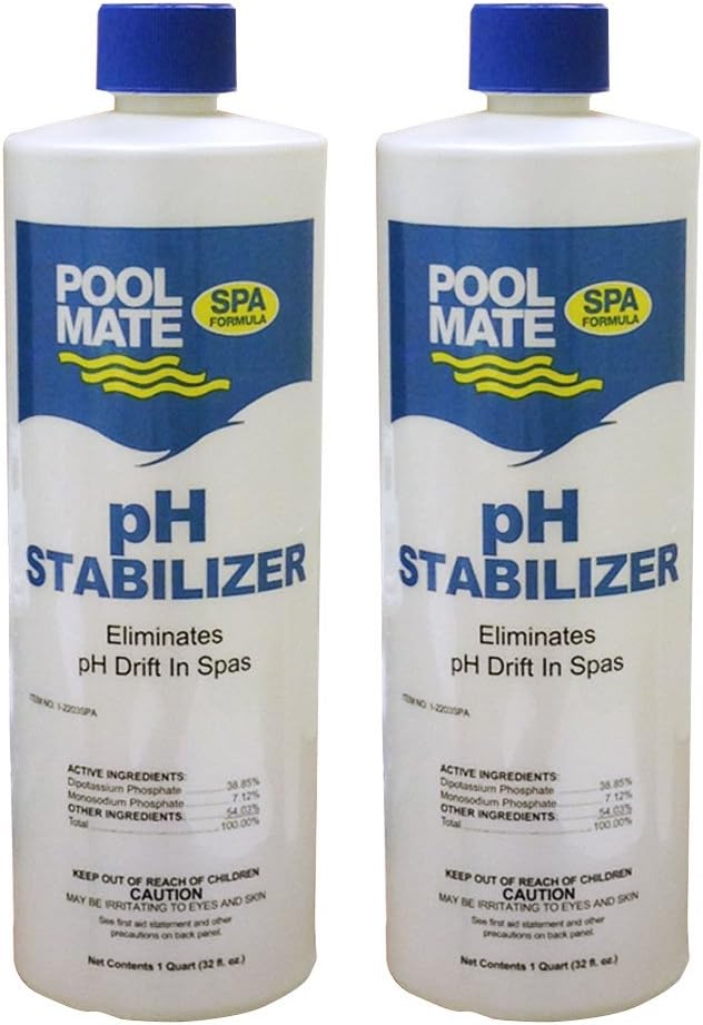 Pool Mate 1-Quart 2-Pack Premium pH Balancer for Hot Tubs, Stabilizes pH to the Correct Range, Made in USA