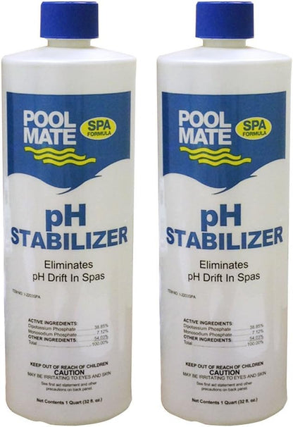 Pool Mate 1-Quart 2-Pack Premium pH Balancer for Hot Tubs, Stabilizes pH to the Correct Range, Made in USA