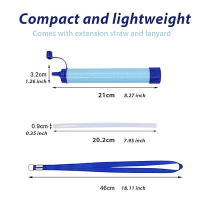 4 Pack Personal Water Filter Straw, Portable Outdoor Emergency Survival Gear for Hiking, Camping, Travel, Hunting & Fishing