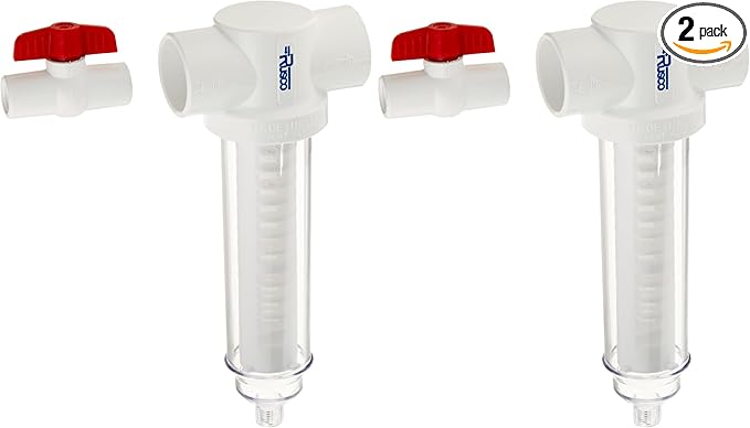 Rusco 1-1/2-140-F Polyester Screened Spin-Down Filter System, White (Pack of 2)
