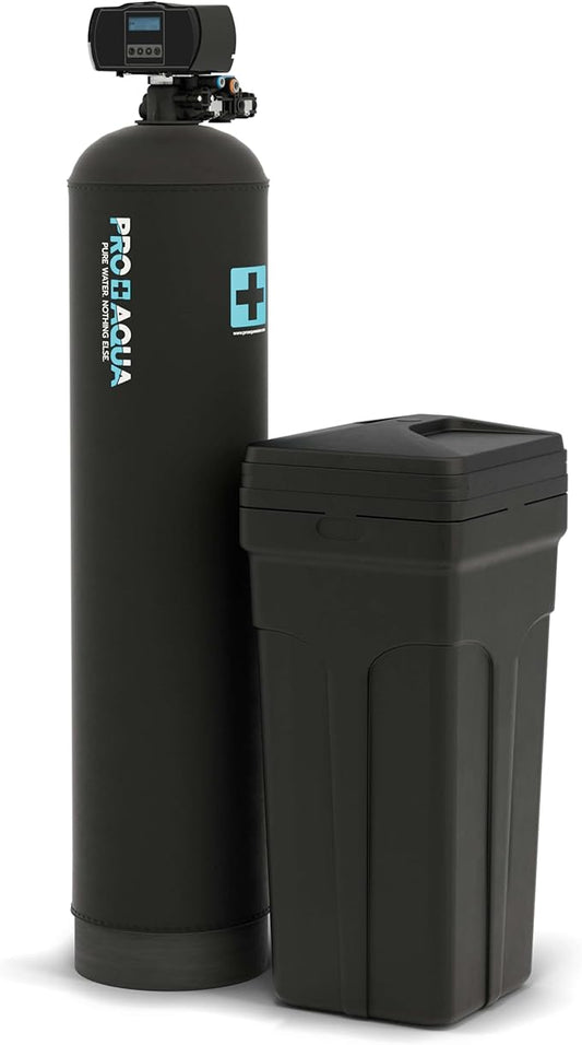 PRO+AQUA Heavy Duty Whole House Water Softener System – 55,000 Grain Capacity, Premium Long-Lasting Resin, 1" Ports