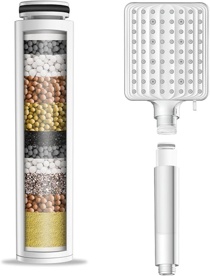 Shower Head Filter for Handheld Shower Head, 1 Pack Replacement Water Softener Filters for Hard Water - Remove Chlorine and Harmful Substances to Protect Your Skin & Hair