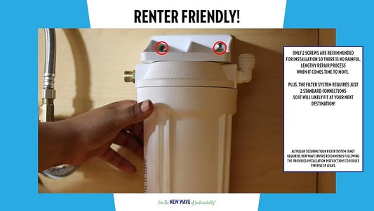 New Wave Enviro 10 Stage Water Filter, Inline Design, 800 Gallon Filter Life, Renter Friendly WaterFilter, White Color (Pack of 4)