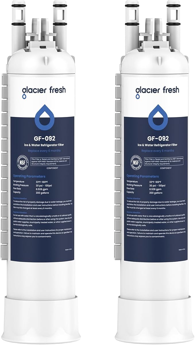 GLACIER FRESH FPPWFU01 Frigidaire PurePour Water Filter Replacement, 2 Pack | Compatible with Electrolux EPPWFU01, PureAdvantage PurePour PWF-1, NSF 42 Certified