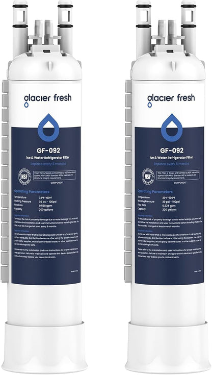 GLACIER FRESH FPPWFU01 Frigidaire PurePour Water Filter Replacement, 2 Pack | Compatible with Electrolux EPPWFU01, PureAdvantage PurePour PWF-1, NSF 42 Certified