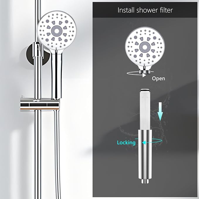 Replacement Shower Filter for Handheld Shower Head,Compatible with FEELSO Shower Head Handheld,15 Stage for Hard Water Remove Chlorine and Harmful Substances.（2 Pack）
