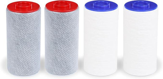 Compatible with Weddell Duo Shower Filter, Replacement Cartridge Set (2+2) | Removes Chlorine, PFAS, Heavy Metals & Particulates