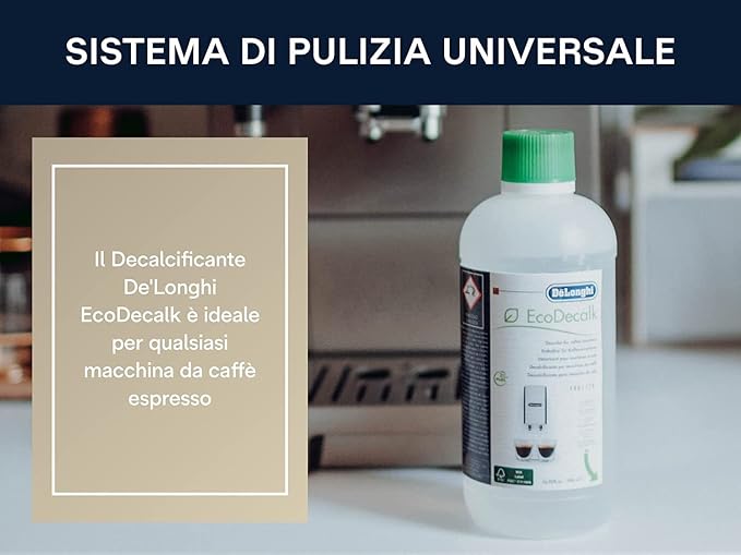 De'Longhi EcoDecalk Descaler, Eco-Friendly Universal Descaling Solution for Coffee & Espresso Machines, 16.90 oz (5 uses) & 5513292811 Water Filter, White -