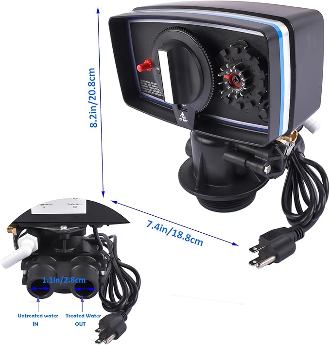 5600 Water Softener Timer,110V 12 Day Timer Control Valve for Water Filter Softener Resin Tanks 9''-11'' Diameter,Water Softener Control Valve Automatic Operating Mode 3w