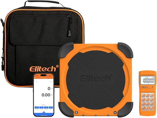 Elitech Wireless Refrigerant Scale 220 lb, Bluetooth HVAC Scale, LMC-210 | App Control, Wireless Remote Display, High Precision Measurement, Digital Display, HVAC Refrigerant Charging
