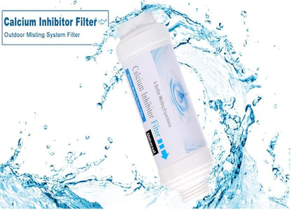 Misting System Calcium Inhibitor Filter for Patio Misters NSF certification Inline Water Soften Filter Effectively Reduce Water Spots, Prevent Nozzles Clogging For Garden Patio Mistes (1 Pcs)