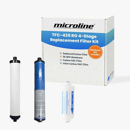 Microline TFC-435 RO Replacement Filters – Annual Kit for TFC-435 Systems – Includes S7028, S7025, S7206W-JG – RO Membrane Not Included – Made in USA