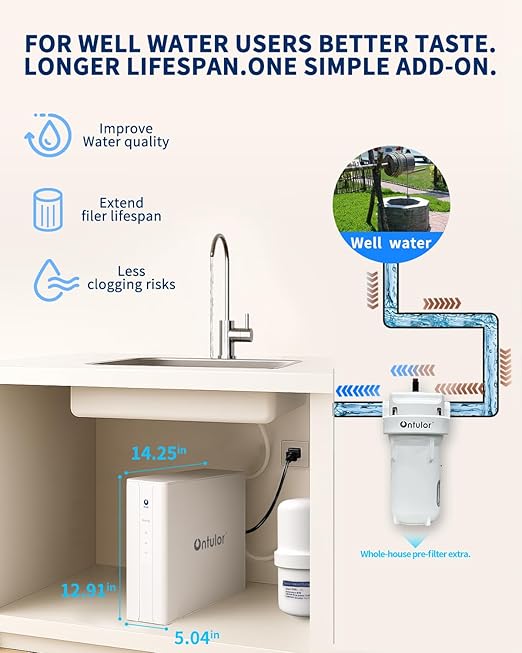 Ontulor S3OP PC Activated Carbon Polypropylene Filter, Reduces Chlorine, Odor & Sediment – Pre-Filter Replacement Cartridge for Ontulor S3OP System (S3OP-With Tank-PC)