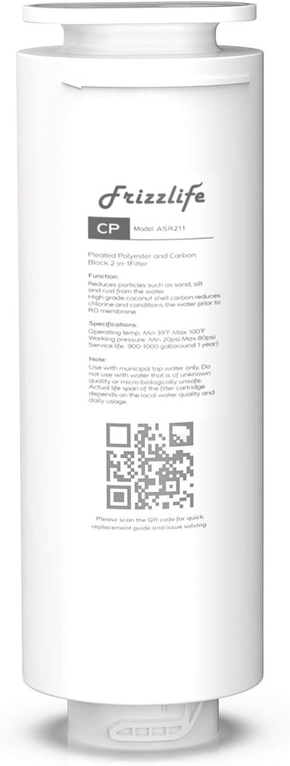 Frizzlife ASR211 Replacement Filter Cartridge For PD600-TAM3, PD400, PD500, PD800-TAM4 Reverse Osmosis System (1st Stage)