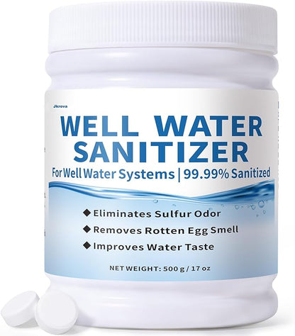 Well Water Sanitizer – Removes Sulfur Odors, Rotten Egg Smell, Iron Buildup – Improves Taste and Odor of Well Water | Food-Grade Formula, Ideal for Shallow Wells