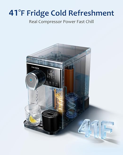Countertop Reverse Osmosis Water Filter with Instant Hot and Ice-Cold Water, 6-Stage RO with UV, Smart TDS Monitor, Tank or Direct Connect, 3:1 Low Waste, for Home and Office