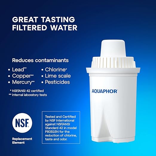 AQUAPHOR 7 Cup Ideal Water Filter Pitcher with 3 x B15 Filter | Reduces Chlorine & Heavy Metals | Fast Flow Water Filtration | BPA-Free & Dishwasher Safe | Improved & Filtered Water | Grey