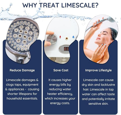 Magnostream Magnetic Water Descaler – Whole House Limescale Remover for Pipes, Appliances & Showers (Pack of 3) – Salt-Free Water Softener Alternative & Hard Water Conditioner – Eco-Friendly Unit