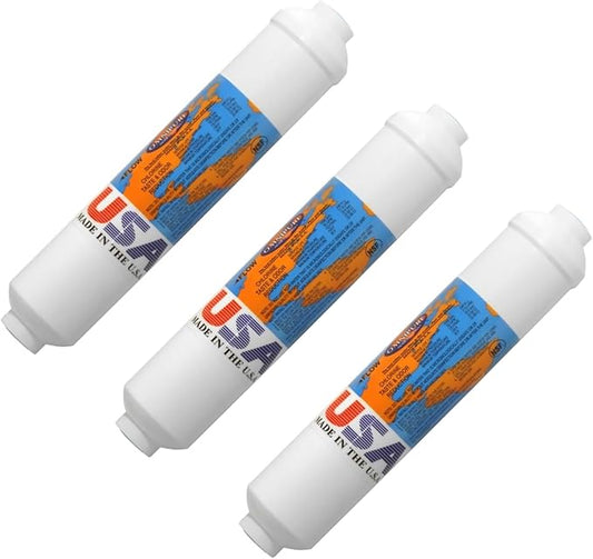 IPW Industries Inc-Omnipure - (K2548-KK) - 10" x 2" Remineralization Filters - Calcite Inline Filter 3/8" OD Quick Connect (3 Pack)