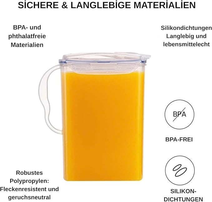 LocknLock Aqua Fridge Door Water Jug | Clear Pitcher | BPA Free Plastic Pitcher with Lid | 3 Quart Pitcher with Lid for Water, Juice, Tea & More Beverages, Clear