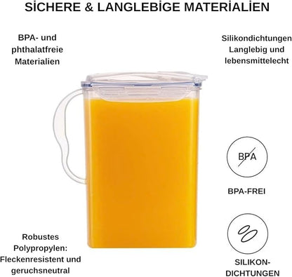 LocknLock Aqua Fridge Door Water Jug | Clear Pitcher | BPA Free Plastic Pitcher with Lid | 3 Quart Pitcher with Lid for Water, Juice, Tea & More Beverages, Clear