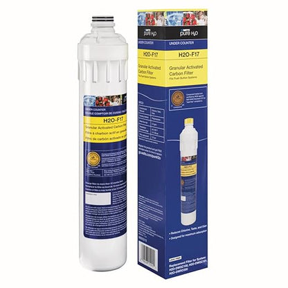 Watts Premier H2O-F17 Pure H2O GAC Carbon Filter Replacement for H2O-DWGC100, H2O-DWGC101, H2O-DWRO300 Under Counter Water Filtration Systems, Push Button Design