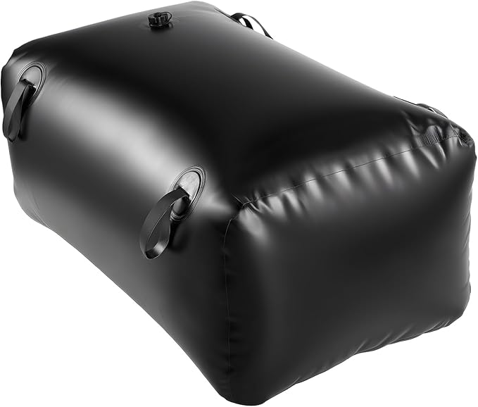 VEVOR Water Storage Bladder, 63.4 Gal Collapsible Water Storage Bag, Wear-Resistant 1000D PVC Soft Waters Bag, Leakproof Camping Tank Containers for Garden Irrigation RV Emergency Use, Black