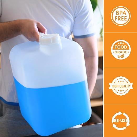 FastRack 5 Gallon Hedpak Water Jug with Screw Cap | 108-Pack (1 Pallet), BPA-Free Food-Grade HDPE, Leak-Proof White Container, – For Brewing, Fermentation, Water Storage & Commercial Use