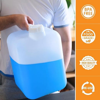 FastRack 5 Gallon Hedpak Water Jug with Screw Cap | 108-Pack (1 Pallet), BPA-Free Food-Grade HDPE, Leak-Proof White Container, – For Brewing, Fermentation, Water Storage & Commercial Use