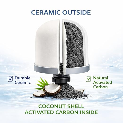 Nispira Super Mineral Countertop Gravity Water Filter System 12L 3-Gallon Household Economical Drinking Pot Water Dispenser