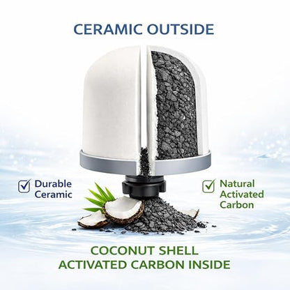 Nispira Super Mineral Countertop Gravity Water Filter System 12L 3-Gallon Household Economical Drinking Pot Water Dispenser