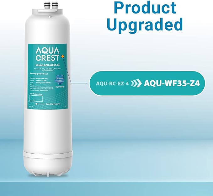 AQUA CREST RC EZ 4 Water Filter, Replacement for Culligan® RC-EZ-4, US-EZ-4, RC-EZ-3, DuPont® WFQTC30001, WFQTC70001, 3000QT Filter, 2K Gallons