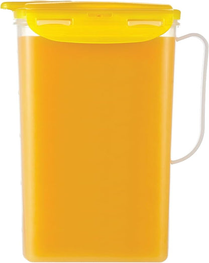 LocknLock Aqua Fridge Door Water Jug | Clear Pitcher | BPA Free Plastic Pitcher with Lid | 2 Quart Pitcher with Lid for Water, Juice, Tea & More Beverages, Yellow