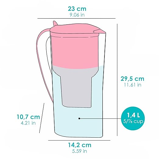 Alkanatur Alkaline Hydrogen Water Filter Pitcher - Removes Fluoride, Chlorine, Microplastics, PFAs, Lead - Activated Coconut Carbon, Ionizer, pH 9.5, Adds Magnesium