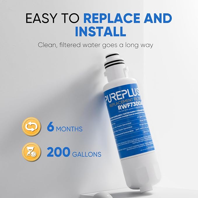 PUREPLUS HX2019FR-A Replacement Refrigerator Water Filter, Compatible with Hisense HX2019FR-A, HX2019F-A, HRM260N6TSE, HRFD560SW, HRCD585BW, HRFD634BW, HRCD650BW, HRCD586TBWB, Mora MRM260N6TSE, 1PACK