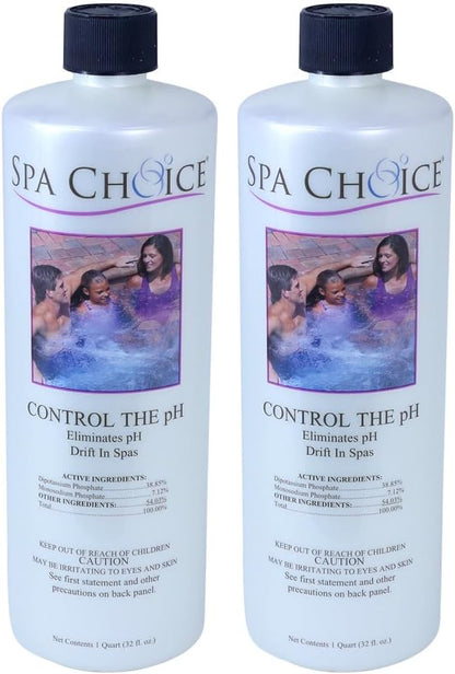 SpaChoice 1-Quart 2-Pack Premium Control The pH, pH Balance for Hot Tub, Made in USA