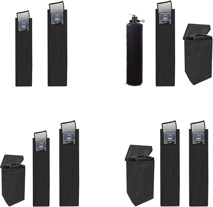 Water Softeners Cover for Outside Units,Water Softener Protective Cover for Filter Tank 64’’H×14’’D,Double-layer Waterproof Cover for Water Softener,All-Weather Protection,Black