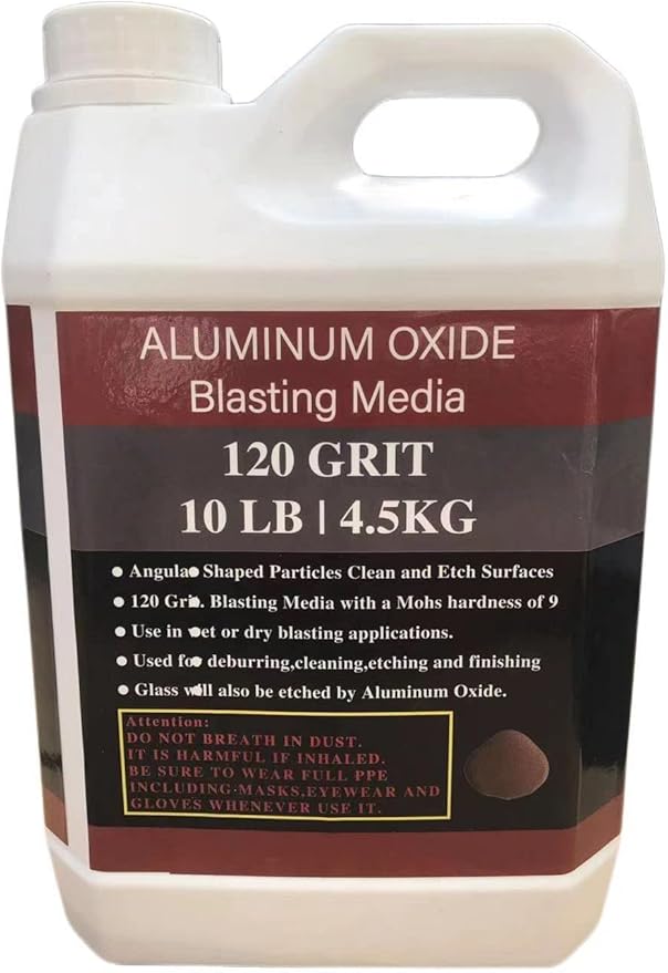 Aluminum Oxide - 10 LBS - Medium to Fine Sand Blasting Abrasive Media for Blasting Cabinet or Blasting Guns. #120 GRIT