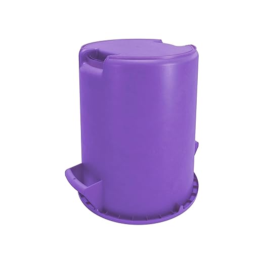 SPARTA Bronco Waste Container Trash Container, Round Trash Bin for Disposal, 10 Gallons, Purple, (Pack of 6)