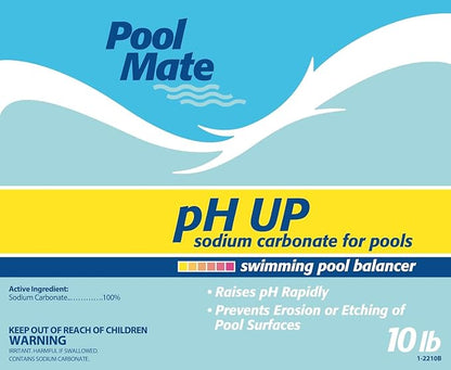 Pool Mate 25-Pounds Premium pH Up for Pools, 100% Sodium Carbonate