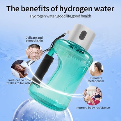 50 OZ/1.5L Hydrogen Water Bottle Portable Hydrogen Water Generator Large Capacity Alkaline Sports Water Bottle with SPE Technology Suitable for Sports Fitness Office Outdoors Presents (Blue)