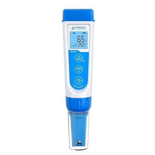 Apera Instruments AI311 Premium Series PH60 Waterproof pH Pocket Tester Kit & LLC-AI1109 8oz. pH Calibration Buffer Solution Kit