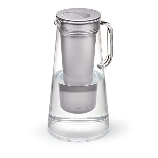 LifeStraw Home – Water Filter Pitcher, 7-Cup, Pebble, BPA Free Designed for Everyday Protection Against Bacteria, parasites, microplastics, Lead, Mercury, PFAS, and A Variety of Chemicals