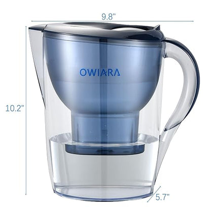 Alkaline Water Filter Pitcher with Filter, 14 Cup Digital Display Water Purifier Pitcher in BPA Free for Quick Clear Chlorine, Fluoride, Heavy Metals, Odor, Bad Taste