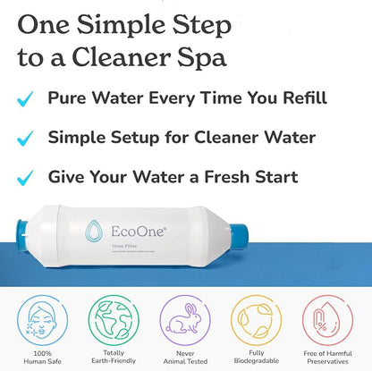 ecoone Hose Filter Advanced Purification Water Filter for Garden Hose Application | Inline Dual Stage Natural Carbon Hose Filter for Filling Hot Tub & Spa | Filters up to 40,000 Gallons