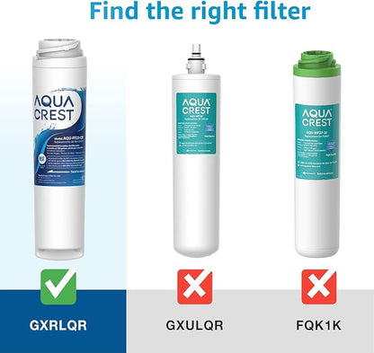 AQUA CREST GXRLQR Filter Replacement for GE GXRLQR, NSF/ANSI 401 | Compatible with GE SmartWater Twist and Lock In-Line GXRLQR Water Filter, Reduces PFAS, PFOA/PFOS
