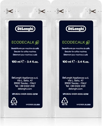 De'Longhi Eco Decalk Natural Coffee Machine Descaler (Pack of 6 x 100ml)
