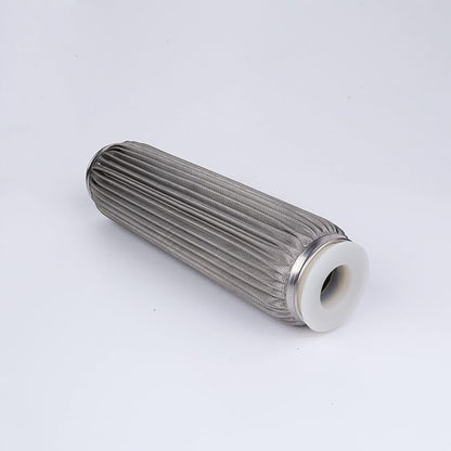 100 Micron 10" x 2.5" Stainless Steel Pleated Whole House Water Filter Cartridge, Universal Cleanable Water Filter Replacement for Well Water(100 Micron)