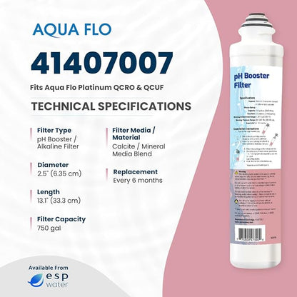 Aqua Flo 41407007 Quick Change pH Booster Filter for QCRO and QCUF 4-Stage Systems Remineralizes Water Raises pH Reduces Chlorine Taste and Odor